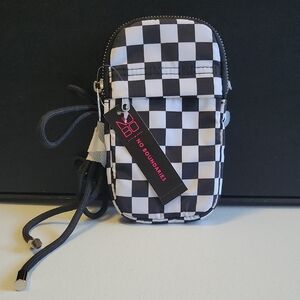No Boundaries Black and White Checkered Pouch